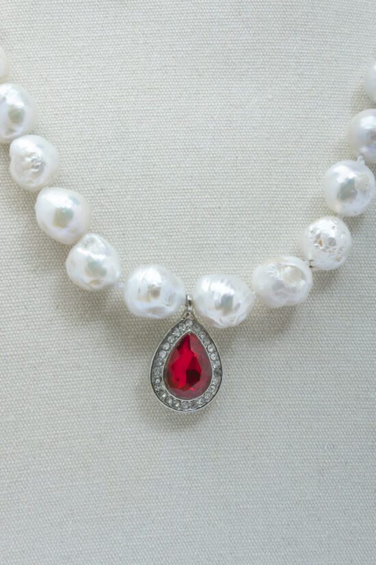 Collar Perla natural 9-12mmx10mm AAA+ ,cierre Plata 925 y circonita - Imagen 2