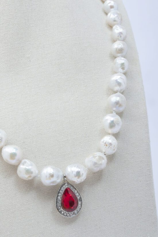 Collar Perla natural 9-12mmx10mm AAA+ ,cierre Plata 925 y circonita - Imagen 5