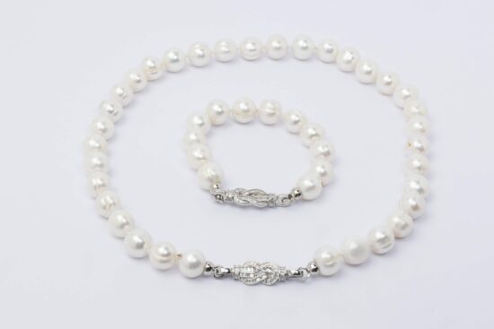 Conjunto collar-pulsera con cierre nudo de  plata 925 - Imagen 5