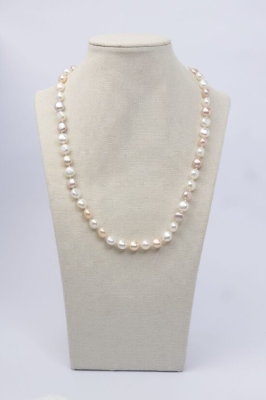 Collar perla natural AAA+ 5x3mm, con cierre de Plata y circonita - Imagen 2