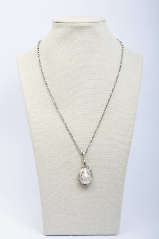 Colgante Perla natural Barroca  3,5cm AA+ con fornitura Plata 925 - Imagen 3