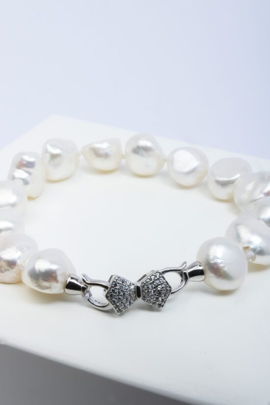 Pulsera perla fornitura forma lazo+circonita - Imagen 2
