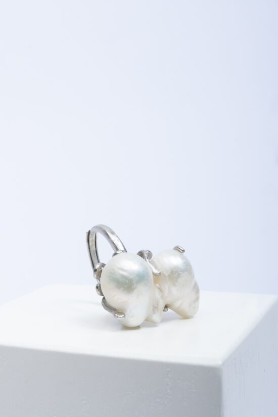 Anillo Perla natural  Barroca AA+ con fornitura Plata 925 ajustable