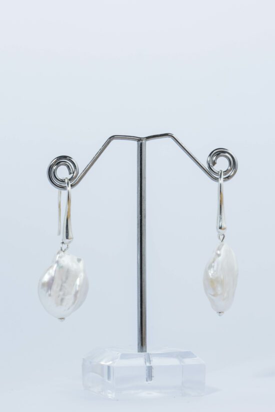 Pendiente Perla natural de agua dulce AAA+ 2,3cm con  Plata 925 - Imagen 4