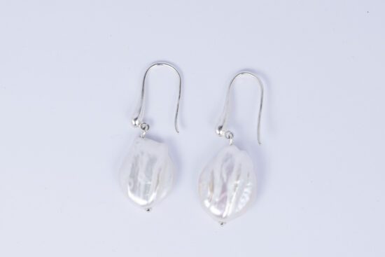 Pendiente Perla natural Barroca AAA+ 2,3cm con cierre de Plata 925 - Imagen 8