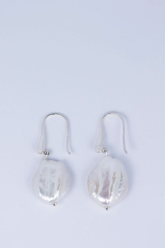 Pendiente Perla natural Barroca AAA+ 2,3cm con cierre de Plata 925 - Imagen 3