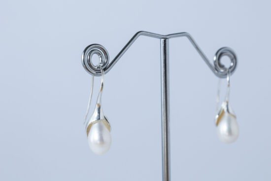 Pendiente Perla natural AAA* lagrima-Gota de agua 3cm con Plata fornitura - Imagen 7