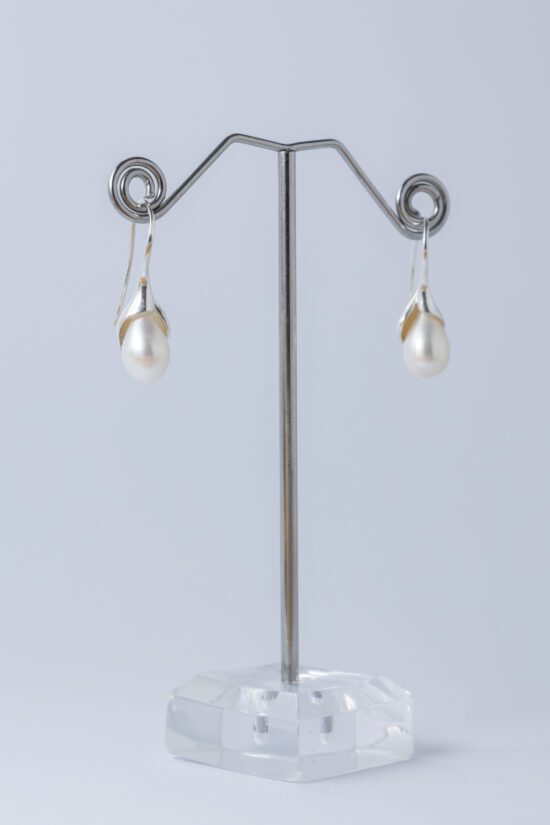 Pendiente Perla natural AAA* lagrima-Gota de agua 3cm con Plata fornitura