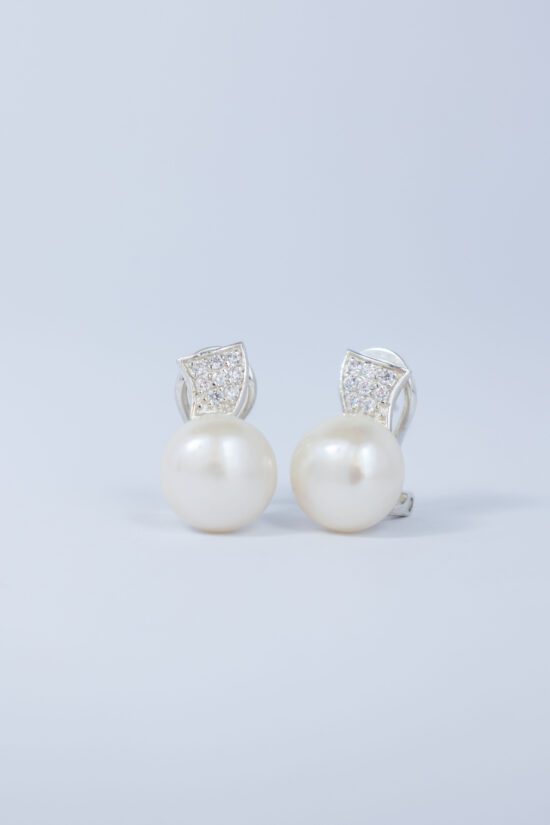 Pendientes Perla natural AAA+2,3cm con Plata de ley 925 cierre omega +circonita 1,5cmac - Imagen 3