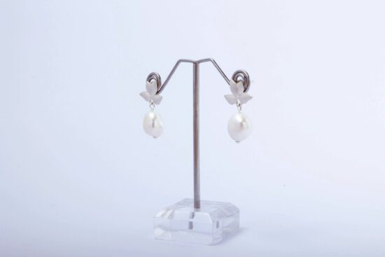 Pendiente Perla natural Barroca AAA+1,9cm con Fornitura de Plata 925 - Imagen 2