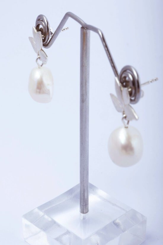 Pendiente Perla natural Barroca AAA+1,9cm con Fornitura de Plata 925 - Imagen 8