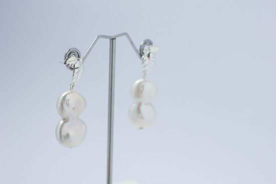 Pendiente Perla natural de agua dulce Barroca AA+2,8cm , con fornitura de Plata 925 - Imagen 9