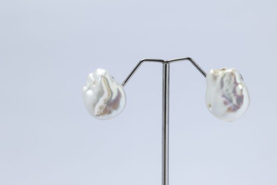 Pendiente Perla natural de agua dulce AAA+2,4cm con  fornitura Plata 925 - Imagen 4