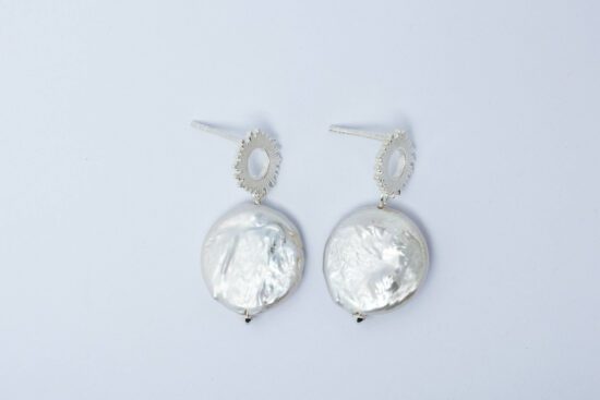 Pendiente Perla natural Barroca AAA+2cm con cierre de Plata 925 - Imagen 2
