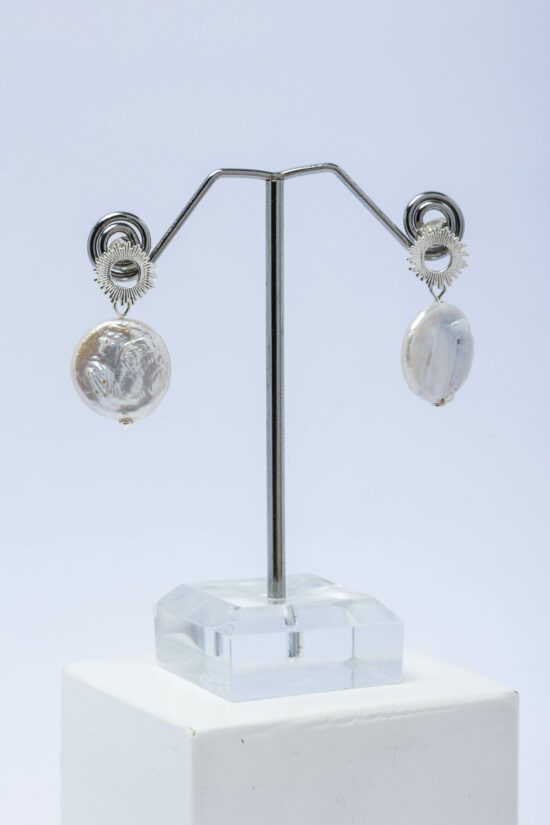 Pendiente Perla natural Barroca AAA+2cm con cierre de Plata 925