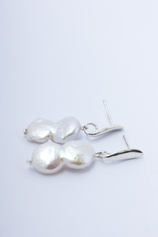 Pendiente Perla natural de agua dulce Barroca AA+2,5cm , con  fornitura de  Plata 925