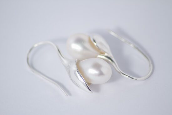 Pendiente Perla natural AAA* lagrima-Gota de agua 3cm con Plata fornitura - Imagen 6