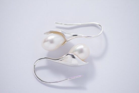 Pendiente Perla natural AAA* lagrima-Gota de agua 3cm con Plata fornitura - Imagen 5