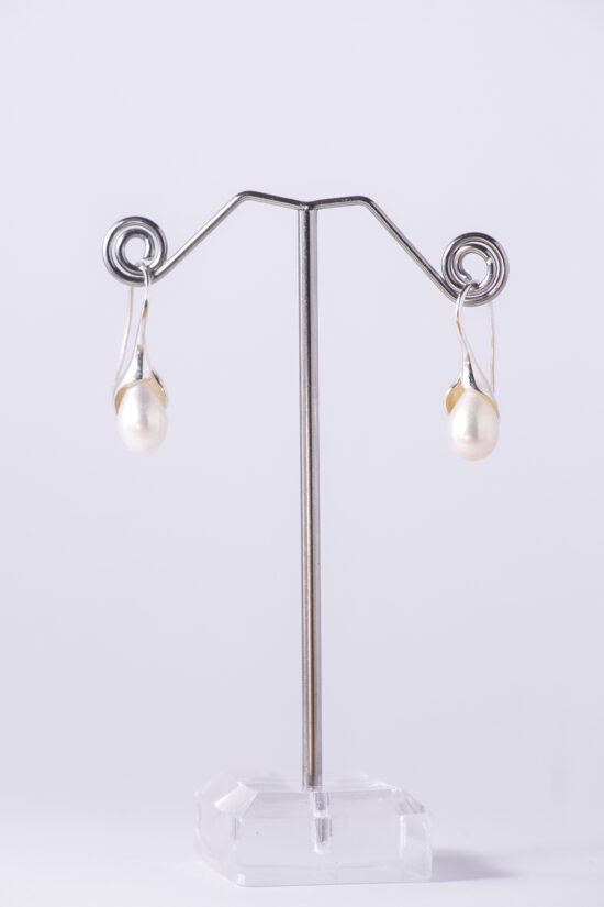 Pendiente Perla natural AAA* lagrima-Gota de agua 3cm con Plata fornitura - Imagen 4