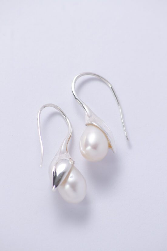 Pendiente Perla natural AAA* lagrima-Gota de agua 3cm con Plata fornitura - Imagen 2