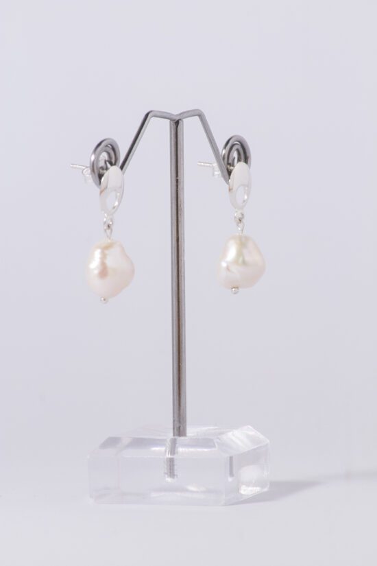 Pendiente Perla natural de agua dulce AAA+1,5cm, con Plata 925 - Imagen 4