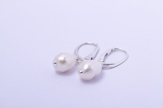 Pendiente Perla natural AAA+1,5cm  de Plata 925 - Imagen 5