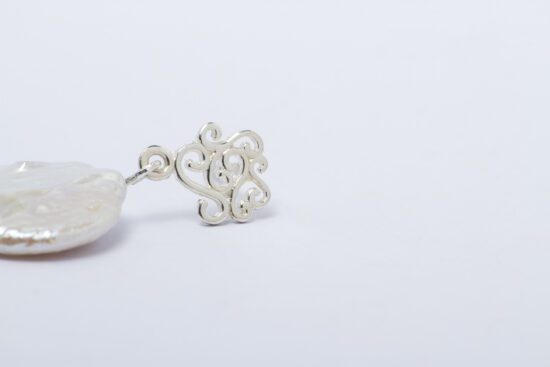Pendiente Perla natural Barroca de agua dulce AAA+1,8cm  con Plata 925 - Imagen 3