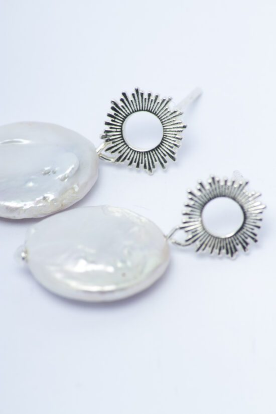 Pendiente Perla natural Barroca AAA+2cm con cierre de Plata 925 - Imagen 3